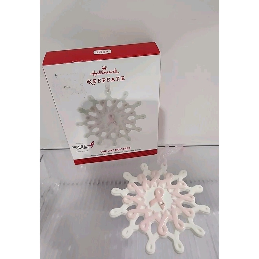 Hallmark Keepsake 2014 Susan G. Komen One Like No Other Pink Ribbon Ornament